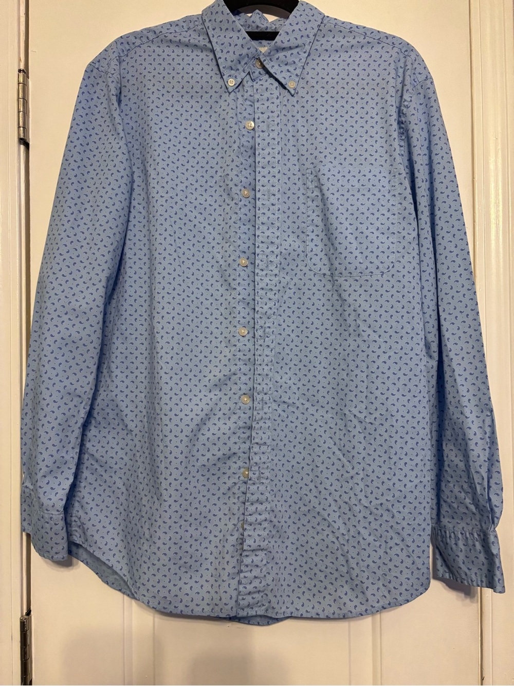 Saddlebred Light Blue Printed Button-Down Shirt